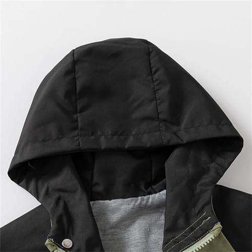 Boys Girls Jacket Windbreaker Waterproof Casual Fashion Hooded Kids Long Sleeve Zip Up Snap Button Coat Outwear4