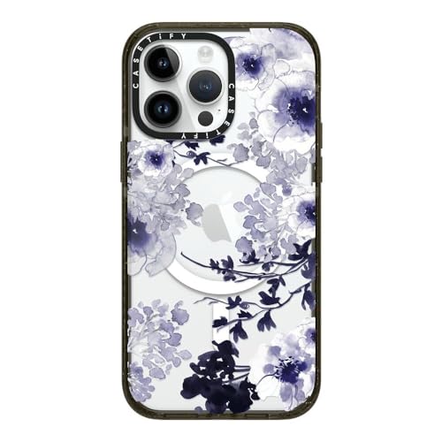 CASETiFY �C���p�N�g iPhone 14 Pro Max �P�[�X [MIL�K�i���� (4x MIL-STD-810G)/2.5m����̗����������N���A/MagSafe �ɑΉ�] - BLUE SPRING - �u���b�N