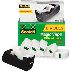 1 of Scotch Magic Tape with Scotch Desktop Dispenser, 6 Rolls of 3/4