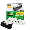 Scotch Magic Tape, 6 Rolls with Dispenser, Numerous Applications, Invisible, Engineered for Repairing, 3/4 x 1000 Inches, Boxed (810K6C38)