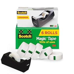 Scotch Magic Tape, 6 Rolls with Dispenser, Numerous Applications, Invisible, Engineered for Repairing, 3/4 x 1000 Inches, Boxed (810K6C38)
