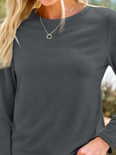 Image of AUTOMET Women's Long Sleeve Crewneck Shirts Casual Basic Tops