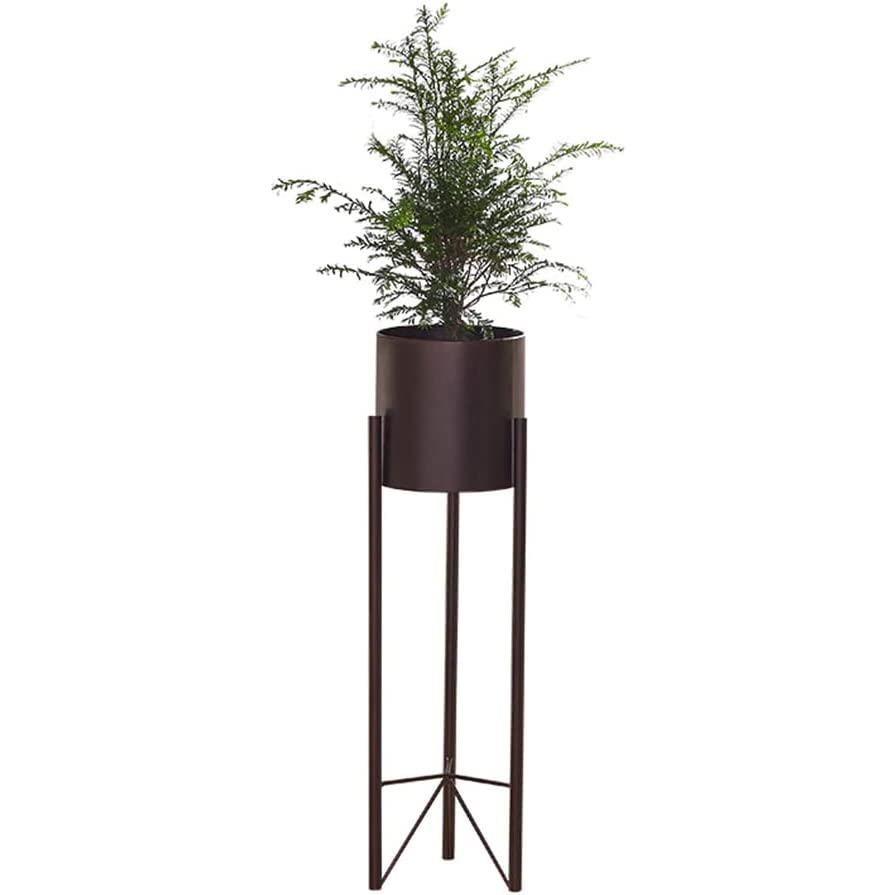 Support de pot de fleur nordique en fer art noir robuste de 60cm