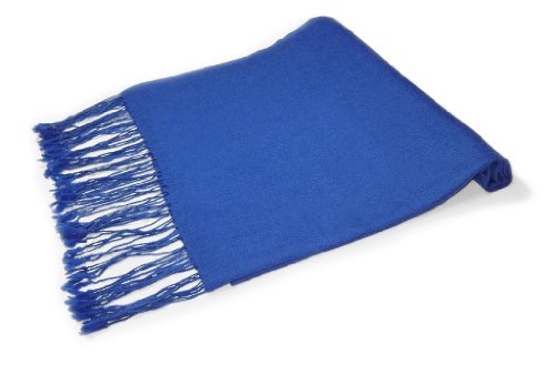 100% Wool Pashmina Solid Scarf ROYAL BLUE Color Womens Shawl Wrap Scarve