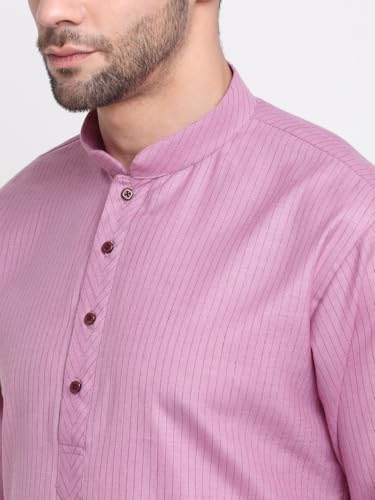 Image of KRAFT INDIA Men Cotton Striped Kurta Pyjama Set