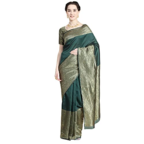 Image of Avantika Fashion Women's Classy Kanjivaram Soft Lichi Silk Banarasi Saree With Blouse Piece