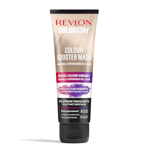 REVLON ColorStay Booster Mask, Mascarilla Potenciadora del Color, Coloración Temporal que Aporta Hidratación, Brillo y Neutraliza Reflejos, Hasta 6 Usos, Tono Platino/Mechas 125 ml