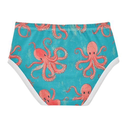 Wusikd Cute Octopuses Girls' Underwear Cotton Girls Briefs Soft Toddler Underwear 2T2
