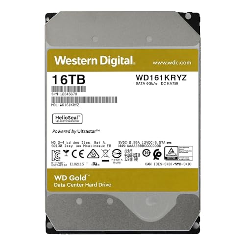 Image of Western Digital 16TB WD Gold Enterprise Class Internal Hard Drive - 7200 RPM Class, SATA 6 Gb /s, 512 MB Cache, 3.5 inch - WD161KRYZ