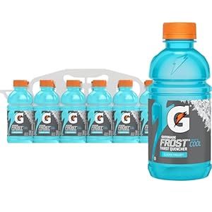 Gatorade Thirst Quencher Sports Drink Frost Glacier Freeze 12oz Bottles 12 Pack Electrolytes for Rehydration