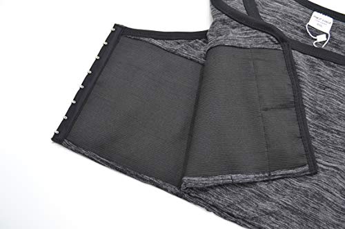 BaronHong Tomboy Trans Lesbian Cotton Chest Binder Plus Size Short Tank Top with Stronger Elastic Band(Darkgray,M)