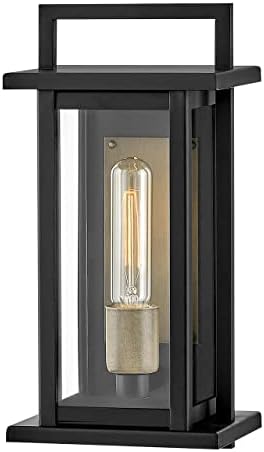 Hinkley Langston 24020BK Medium Outdoor Wall Mount Lantern, Federal Style with Reflector, Singular Light, Black and Burnished Bronze