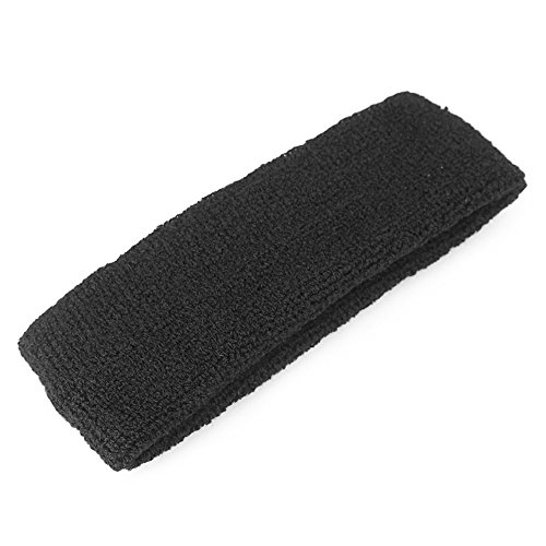 Mallofusa ? 10 Pcs Cotton Sports Basketball Headband/Sweatband Head Sweat Band/Brace Gift Party Outdoor Activities (Black) #TOP5