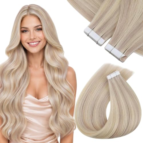Image of Sunny Hair Tape in Extensions Ash Blonde Highlight Bleach Blonde