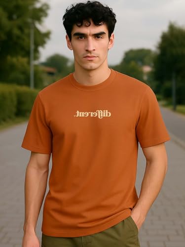 Image of Nobero 100% Cotton T Shirts for Men Stylish | Regular Fit | Graphic Printed T Shirts for Men 180 GSM Combed Cotton | Round Neck Half Sleeve