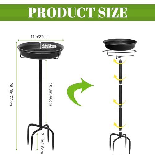 Yalinka US-QY20230207-01 28In Freestanding Birdbaths Bowl Outdoor, Free Standing Garden Bird Bath Bird Feeder Bowl thumb #1