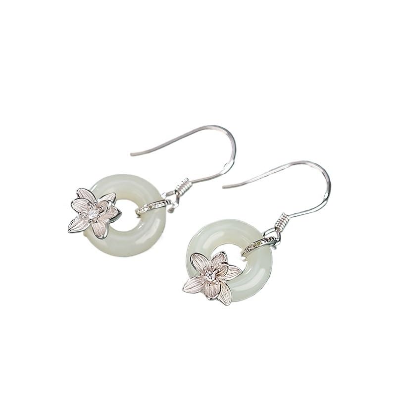 Boucles d'oreilles orchidée en pierre blanche, le cadeau idéal pour femme