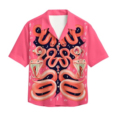 Image of Men's Floral Button-Down Shirt, Cotton Blend Stretchable, Casual Printed Striped Stylish Shirt