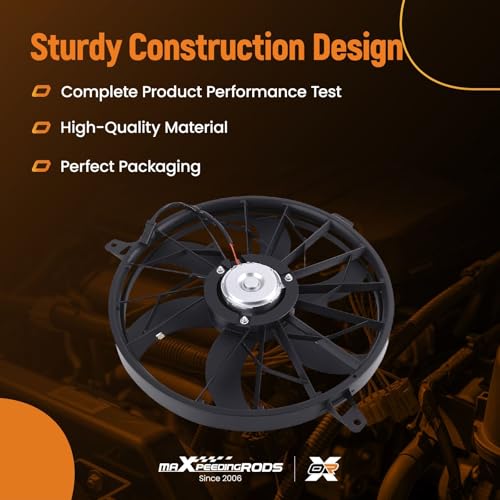 Image of maXpeedingrods 620-010 Engine Radiator Cooling Fan Assembly for Jeep Grand Cherokee 1999-2003, for Jeep Liberty 3.7L 2002-2003 Replacement 52079528AB CH3115110