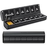 AUVON Innovative Foldable Weekly Pill Organiser 2 Times a Day with Large Capacity, Pill Box 7 Day AM PM with Dual Protection, User-Friendly Travel Tablet Organiser for Medications, Fish Oils, Vitamins