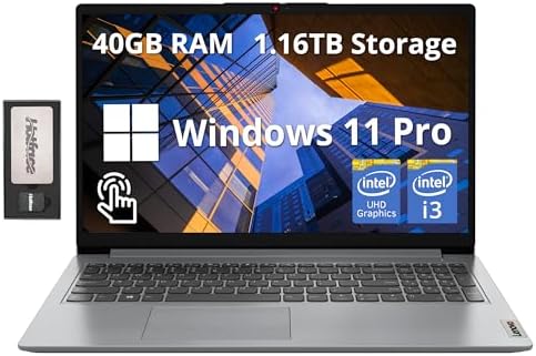 Lenovo Laptop Ideapad 1i de 15,6 polegadas FHD com tela sensível ...