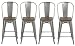 BTEXPERT 5048-24MDM-4a 24" Industrial Clear Metal Vintage Antique Style stools