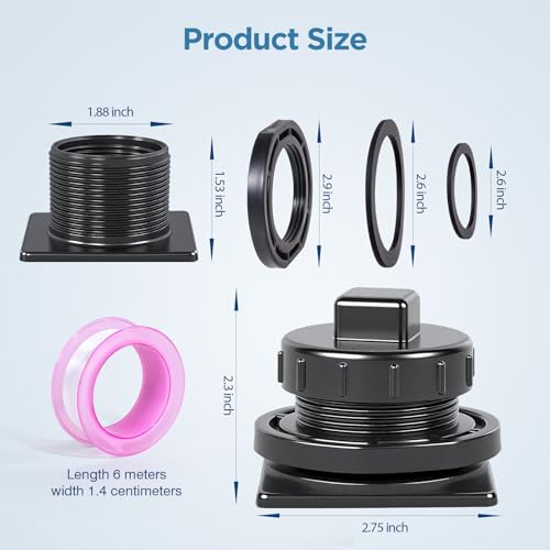 Image of Huazu Stock Tank Drain Plug Replacement for Rubbermaid 50 /70 /100 /150 /300 Gallon Stock Tank, Leakproof Water Trough Plug