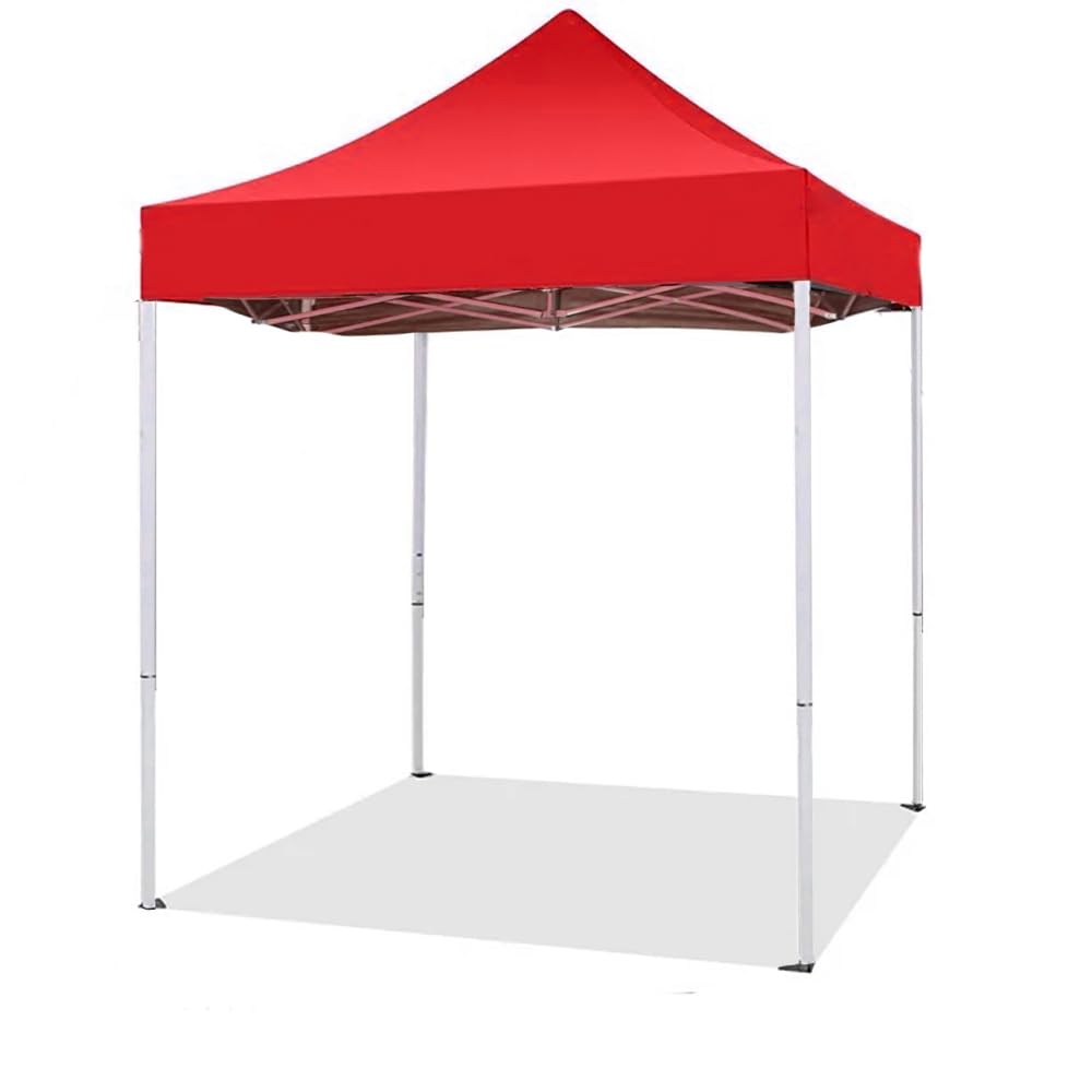 THE SUMMER 2x2 M/6.5x6.5 feet Pop Up Foldable Canopy Tent with 4 Side Open, Gazebo Tent for Outdoor Garden,Event, Picnic, Lawn, Terrace & Promotional (Red)