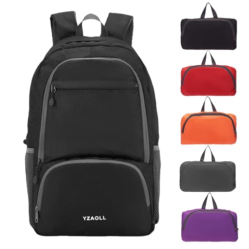 YZAOLL 30L Lightweight Packable Travel Hiking Backpack Daypack Foldable Backpack Water Resistant Daypack for Women Men