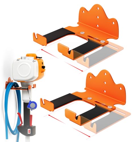 Weed Eater Hangers for Garage Wall, Adjustable Heavy-Duty Wall Mount Weed Eater Holder, Steel Trimmer & Weed Wacker Hanger for Lawn Mower, Hedge Trimmer & Garden Tools, Saving Storage - 2 Pack by SlogPith - Used condition - US$19.92