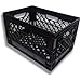 3 Pack Black Heavy Duty Rectangular Stackable Dairy Milk Crates