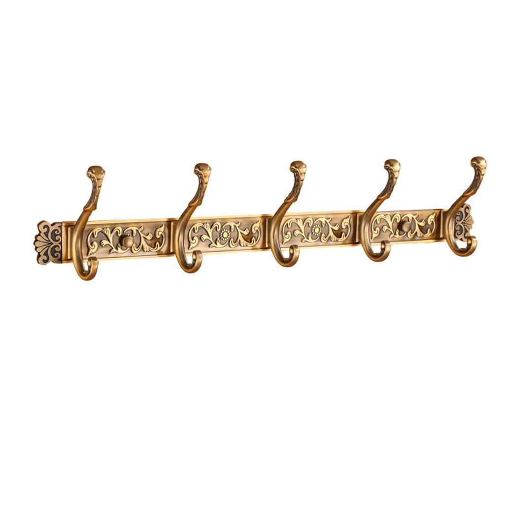 ZHOUXIAO Vintage Metal Coat Rack Wall Mounted with Hooks, Antique Heavy Duty Coat Hook Rail, Hat Robe and Towel Hooks Rack for Bathroom, Entryway, Mudroom 5Hook
