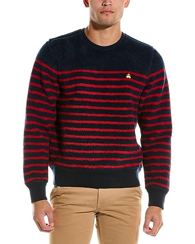 Brooks Brothers Teddy Fleece Mariner sweat-shirt polaire bleu marine homme