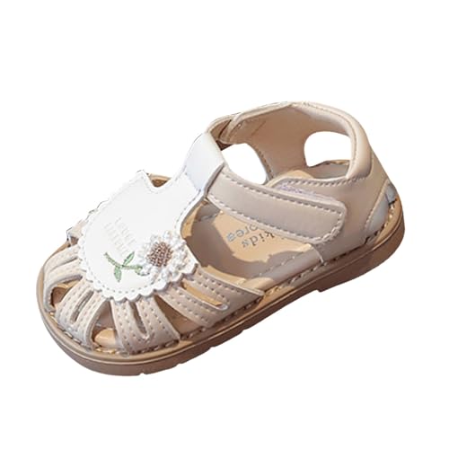 IWIHMIV Girls Sandals Summer Slip on Closed Toe Dress Walking Shoes Girl Flat Soft Sole Comfortable Beach Sandals