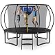 MERACH Trampolin Outdoor 305cm/366cm/427cm/488cm, Trampolin Sicherheitsnetz und Basketball, MaxLoad 330 lb Bodentrampolin Outdoor Gartentrampolin