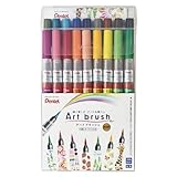 ぺんてる カラー筆ペン アートブラッシュ 18色セット XGFL-18ST