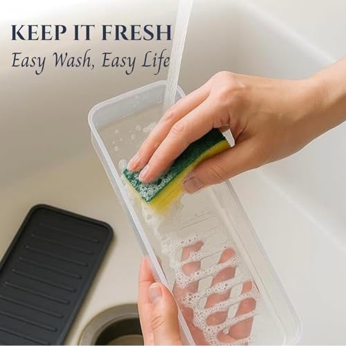 Image of GO STORE 2 Pcs Plastic Storage Containers Set for Kitchen | Pantry Organizer Kitchen Accessories Items, Fridge Storage Boxes | Leak-Proof, Durable and Space-Saving (1200ml)