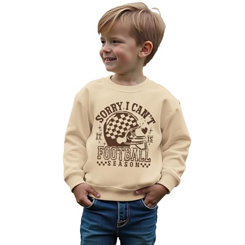 CM C&M WODRO Toddler Kid Boy Girl Football Outfit Football Season Sweatshirt Game Day Shirt Long Sleeve Crewneck Pullover Top