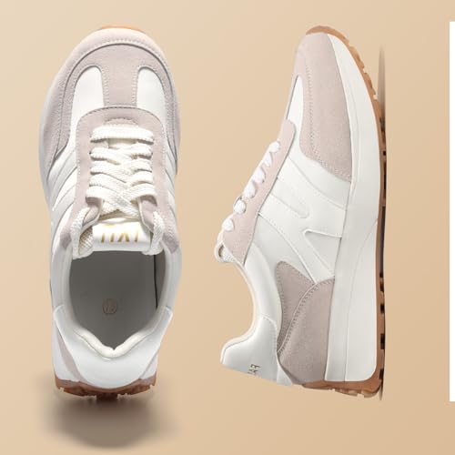 Wide Toe Box Shoes Women Wide Fashion Sneakers Comfortable Casual Walking Non-Slip Memory Foam Tennis Shoes Genuine Suede Sneakers Light Grey4