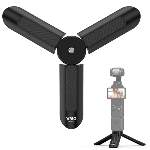 VRIG TP05S Mini Tripod for DJI OSMO Pocket 3,Portable Pocket Stand Desk Small Handheld Selfie Stick with 1/4