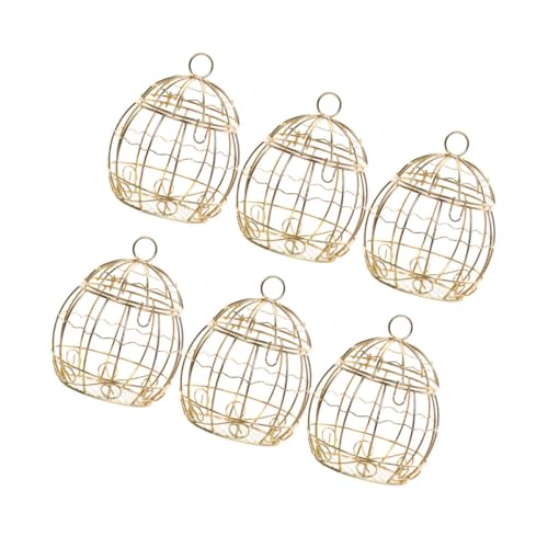 Luxshiny Contenants Dragées Dorés de Cage à Oiseaux 12 Pièces Boîtes en Fer-Blanc Creuses pour...