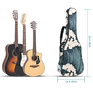 Étui pour guitare classique et acoustique – Motif chinois japonais – Doré et noir – Taille complète, Multicolore 05, 42… - Les Beatles, Paul McCartney, John Lennon, RIngo Starr, George Harrison Étui pour guitare classique et acoustique - Motif chinois japonais - Doré et noir - Taille complète, Multicolore 05, 42… – Image 5