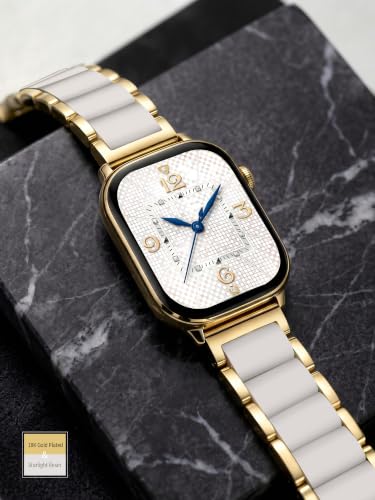 Image of V.R.HOPE Luxury Gold Apple Watch Band for Women, Metal & Silicone
