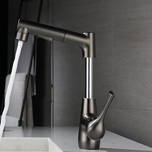 Mitigeur lavabo douchette extractible robinet laiton eau chaude - 4