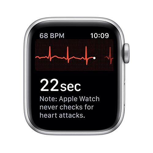 Image of Apple Watch Series 5 (GPS + Cellular, 44MM) - Silver Aluminum Case with White Sport Band (Renewed)