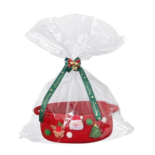 Biniveil Cestas De Navidad Para Regalo - Cesta Decorativa Para Familias Y Universitarios - Cesta De Dulces Para Fiestas Celebración Hogar Reuniones Navideñas