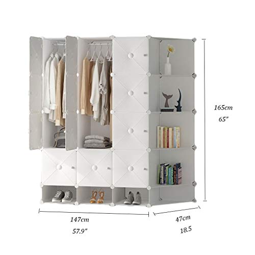 Armario for ropa de dormitorio modular y multiusos con puertas blancas para casa 3