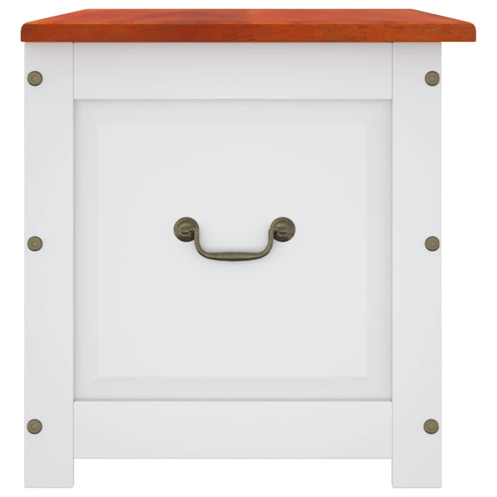 Baúl de almacenamiento con tapa de madera maciza de acacia marrón y blanco, 110 x 55 x 57 cm, para salón, pasillo, dormitorio, organización, espacio de almacenamiento
