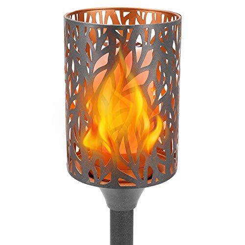 Evelynsun 2021-Newest Solar Lights Metal Torches with Flickering Flame 36  Outdoor Solar Landscape Decoration Lighting 42 LED Waterproof for Garden Pathway Yard