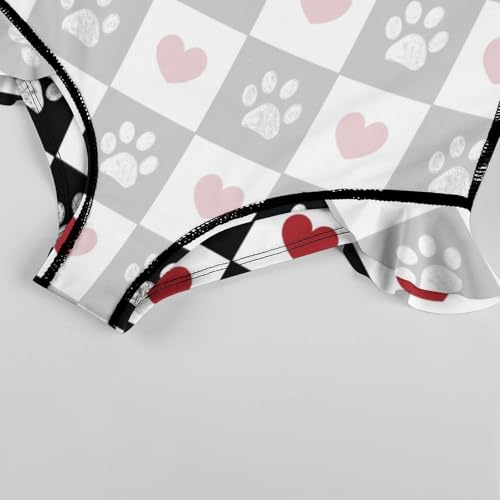 Image of Girls One Piece Swimsuit Polka Dots Ruffles Swimwear Bathing Suits 3-12 Years